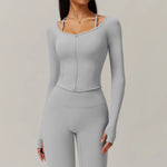 Load image into Gallery viewer, Saly - Top sportowy Jasnoszary
